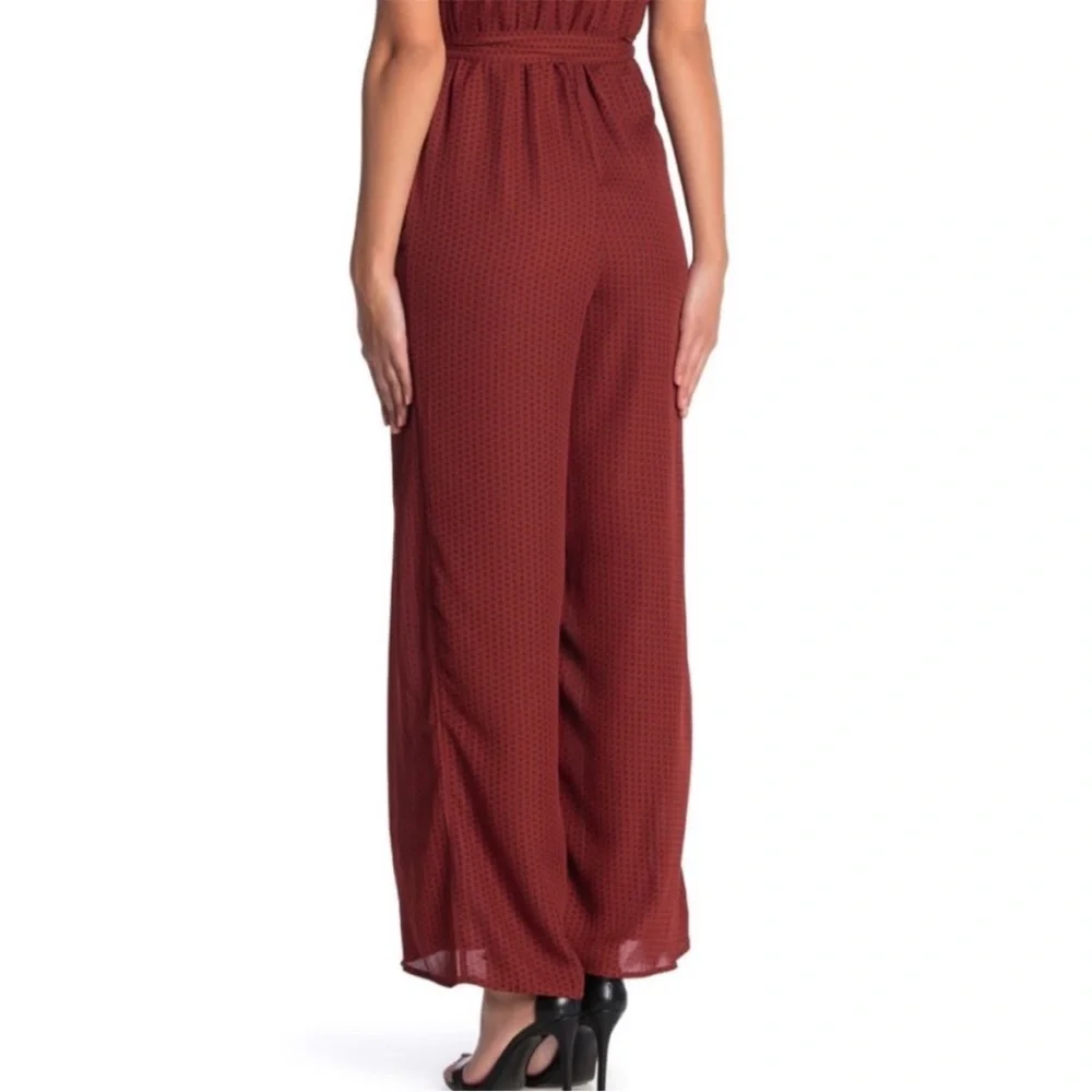 Kenedik Rust And Black Patterned Split Leg Jumpsuit Size Medium - Picture 3 of 12
